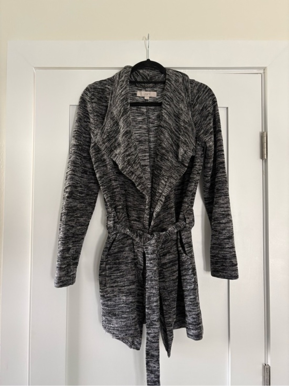 LOFT Marled Knit Belted Cardigan Wrap Sweater Medium